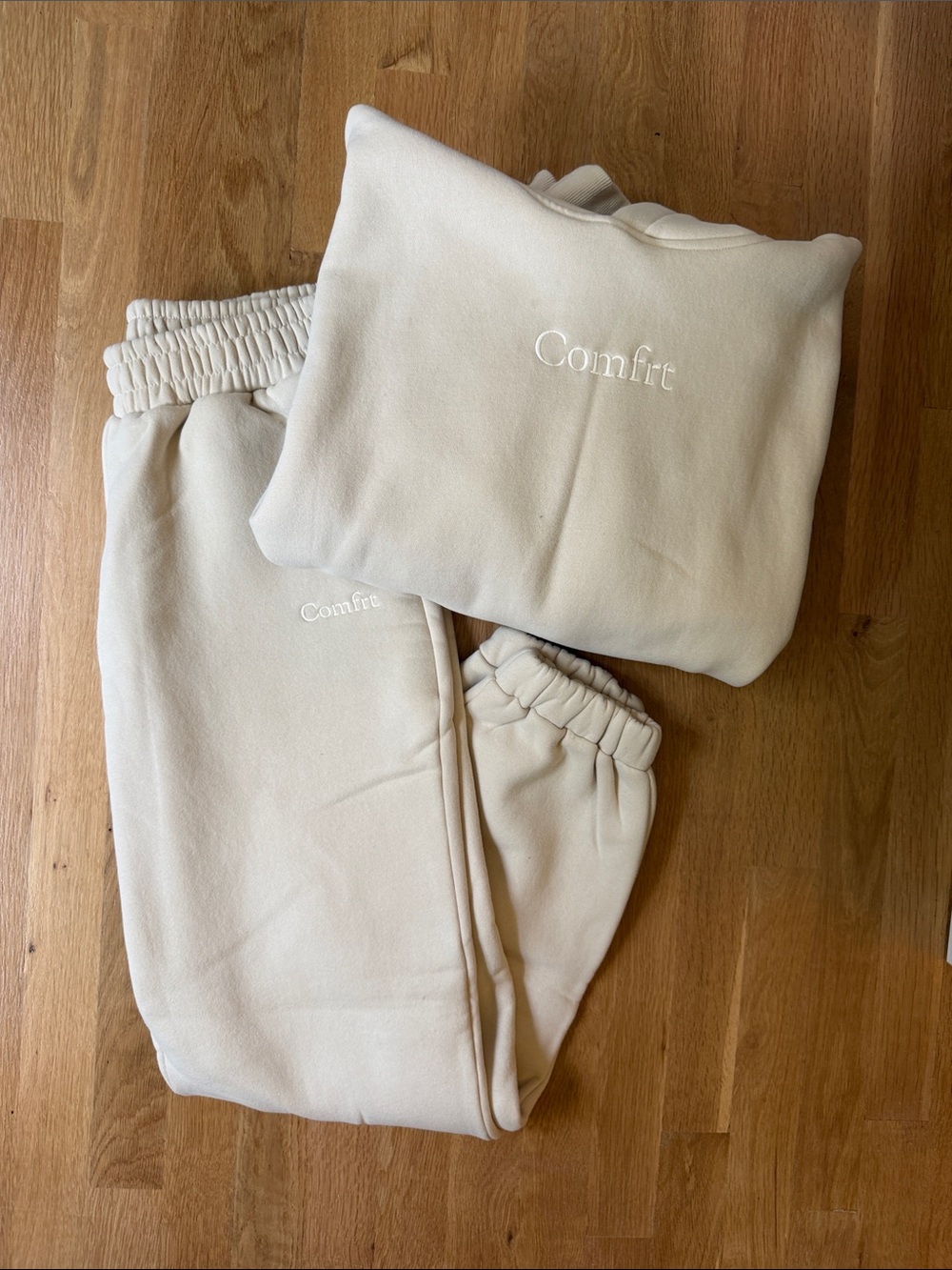 Comfrt Signature Hoodie/Jogger Set (Bone)